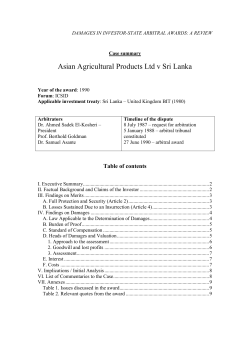 damages awards in investor-state arbitral tribunal decisions