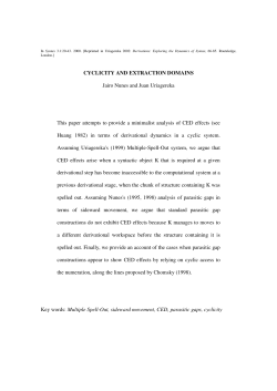 CYCLICITY AND EXTRACTION DOMAINS Jairo Nunes and Juan