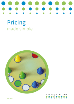 Pricing - Sayer Vincent