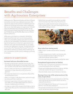 Benefits and Challenges with Agritourism Enterprises