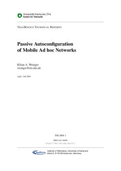 Passive Autoconfiguration of Mobile Ad hoc Networks