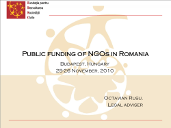 Public funding of NGOs in Romania