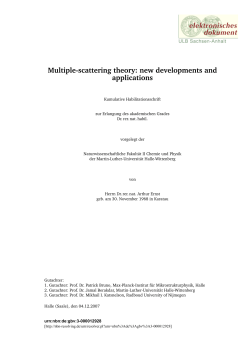 Multiple-scattering theory: new developments and applications