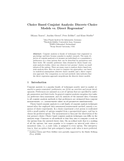 Choice Based Conjoint Analysis: Discrete Choice Models vs. Direct