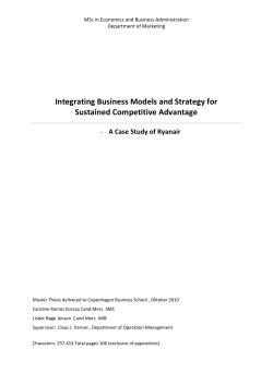 Business Models and Strategy for Sustained Competitive Advantage