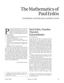 The Mathematics of Paul Erdos - American Mathematical Society