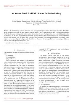 An Auction Based TATKAL Scheme For Indian Railway