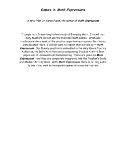 Games in Math Expressions