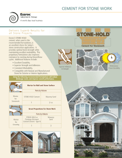 Stone-Hold Masonry Cement Product DATA