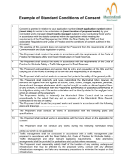 Example of standard condition of consent