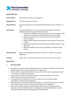 JOB DESCRIPTION TITLE OF POST: Interim Director of Service