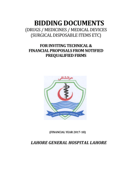Bidding Documents Medicine, Surgical