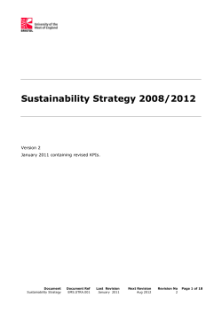 Sustainability Strategy 2008/2012
