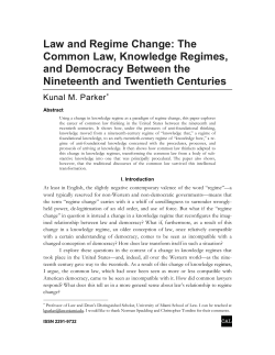 Law and Regime Change: The Common Law, Knowledge Regimes