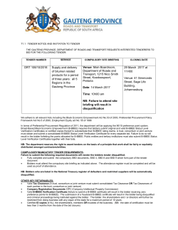 Advert - Gauteng Provincial Treasury