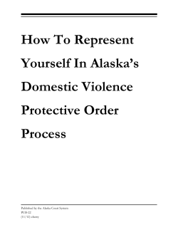 PUB-22 How to Represent Yourself in Alaska`s Domestic Violence