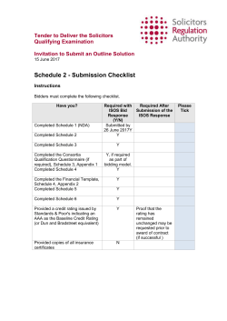 Schedule 2 - Submission Checklist