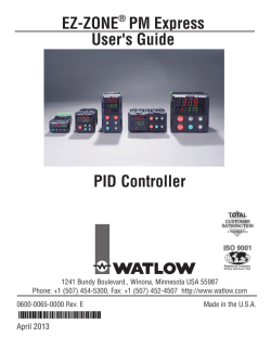 EZ-ZONE&reg; PM Express User`s Guide PID Controller