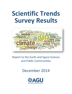AGU Scientific Trends Survey Results - About AGU