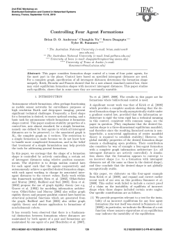 Controlling Four Agent Formations - The University of Texas at Dallas