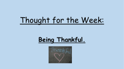 Thought for the Week: