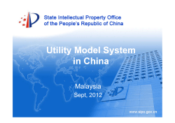 Utility Model System in China Utility Model System in China