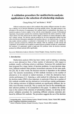 A validation procedure for multicriteria analysis