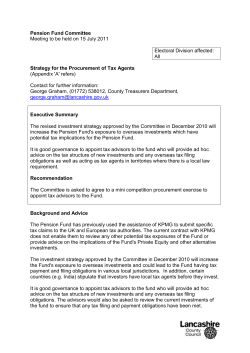 Strategy for the procurement of tax agents