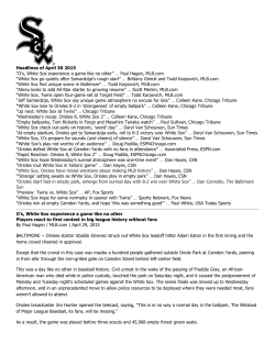 Headlines of April 30 2015 &ldquo;O`s, White Sox experience a game like