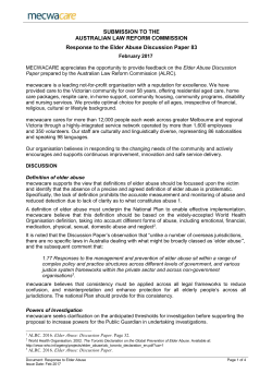 Mecwacare - Australian Law Reform Commission