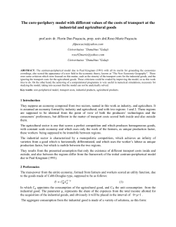 The core-periphery model with different values of the costs of