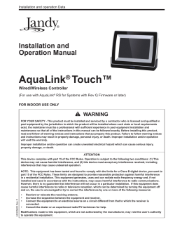 AquaLink&reg; Touch