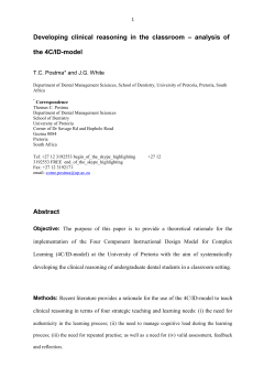 Developing clinical reasoning in the classroom