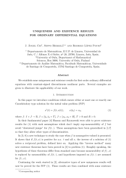 UNIQUENESS AND EXISTENCE RESULTS FOR ORDINARY