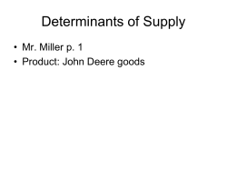 Determinants of Supply project