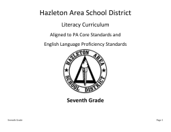 Seventh Grade The ELA (K-8) - Hazleton Area School District