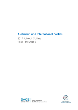 Australian and International Politics Subject Outline for