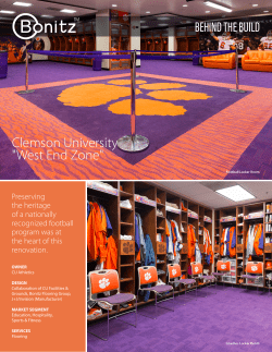 Clemson University "West End Zone" BEHIND THE BUILD