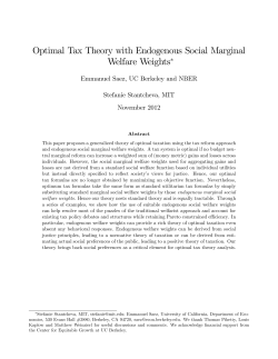 Optimal Tax Theory with Endogenous Social Marginal Welfare