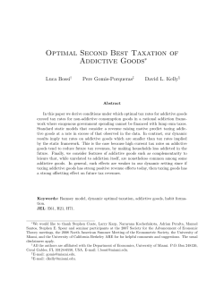 Optimal Second Best Taxation of Addictive Goods