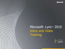 Lync 2010 Voice and Video Training