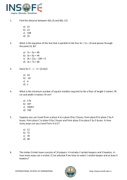 1. Find the distance between A(0, 0) and B(9, 12) a) 15 b