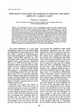 how many taxa must be sampled to identify the root node of a large