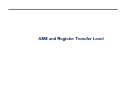ASM and Register Transfer Level