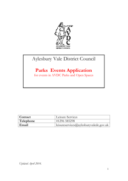 Parks Events Application - Aylesbury Vale District Council