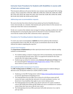 Instructor Exam Procedures for Students with