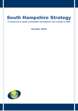 South Hampshire Strategy - Partnership for Urban South Hampshire