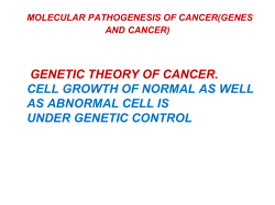 basic principles of the molecular biology of cancer how a normal cell