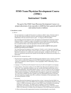 FIMS Team Physician Development Course (TPDC)