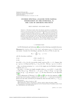 INVERSE SPECTRAL ANALYSIS WITH PARTIAL INFORMATION